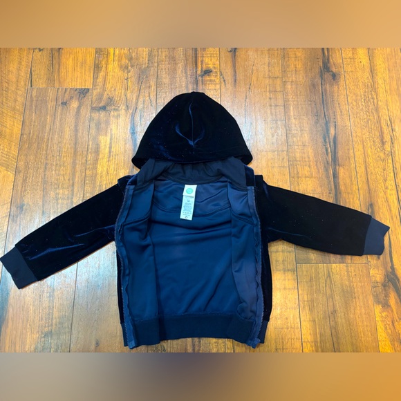 Little Me Night Sparkle Velour Hoodie Set, Navy Blue, 18 Months Christmas Winter - Picture 6 of 12